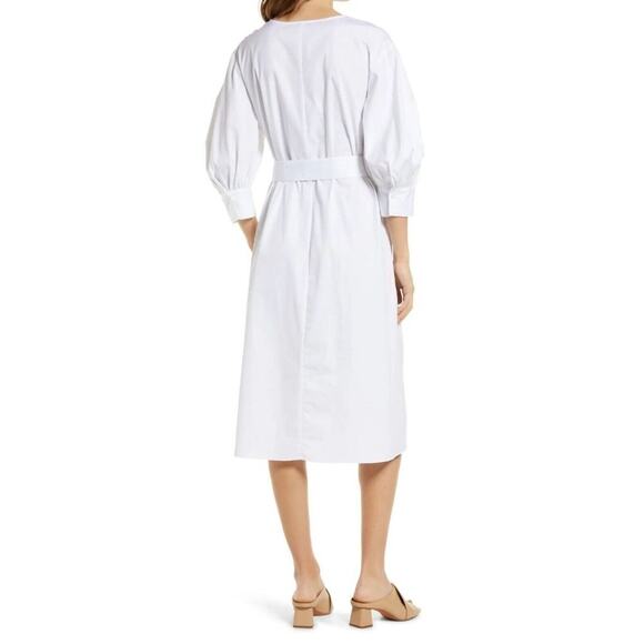 New ~ NORDSTROM ~ Puff Sleeve Belted 100%  Cotton Dress ~ VACAY CRUISE - Picture 11 of 11